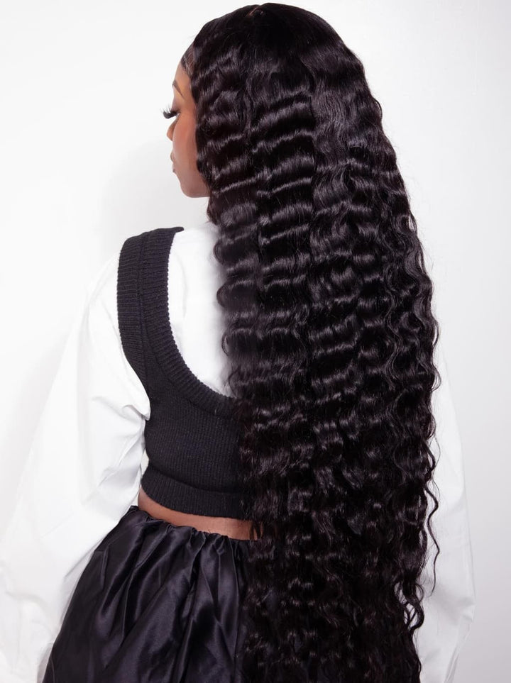 Dorsanee Student Affordable Back to School Graduation College Girl 13x4 Water Wave Lace Frontal Human Hair Wigs