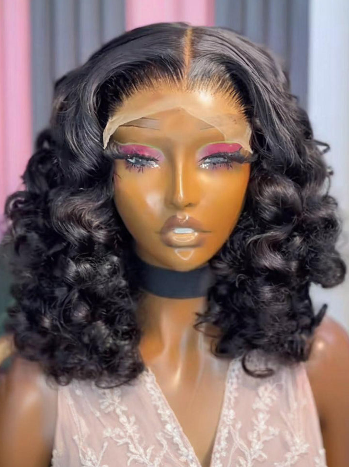 Dorsanee Tight Bouncy Spiral Curl 13x4 Lace Front Virgin Human Hair Wigs