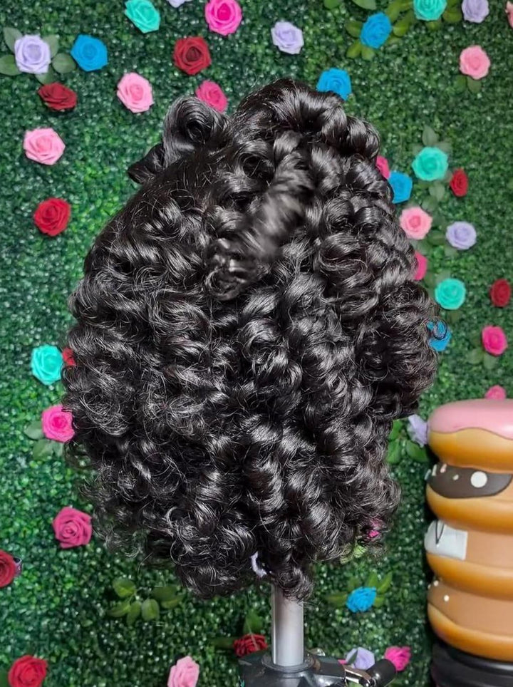 Dorsanee Tight Spiral Curly Shoulder Length Short Bob 13X4 Lace Front Human Hair Wigs