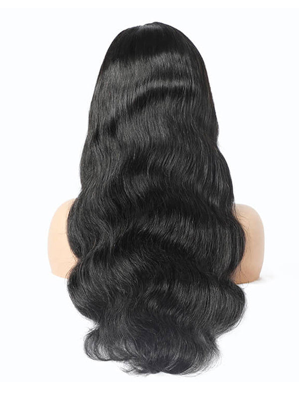 Body Wave Full Head Clip in Half Wig Glueless No Leave Out Lace Front Wig Natural Color