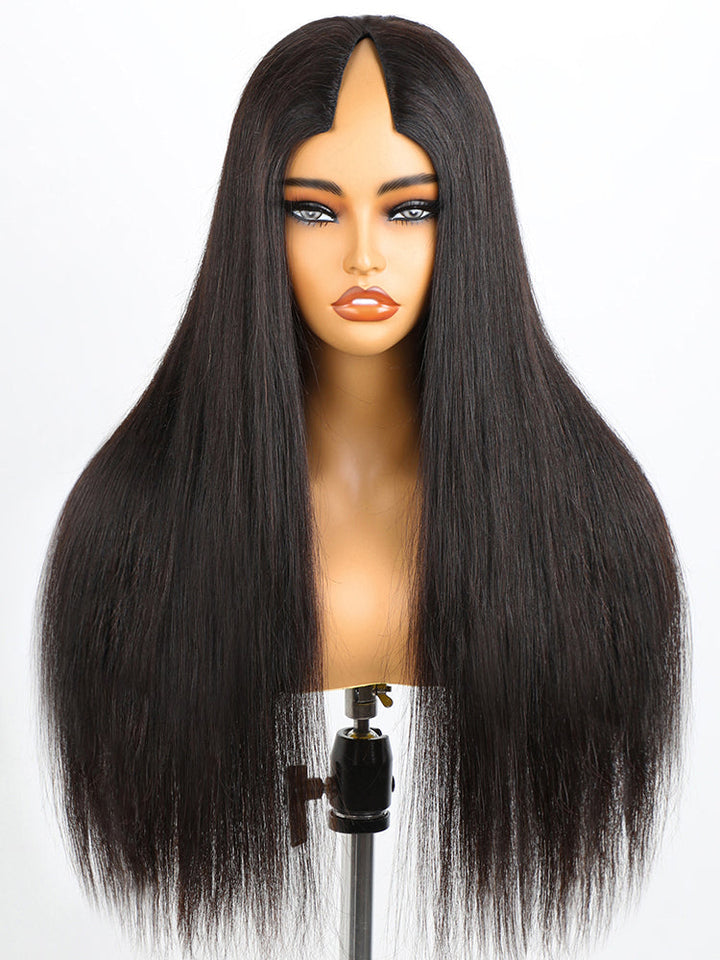 Unprocessed_Human_Hair_V-Part_Lace_Wig