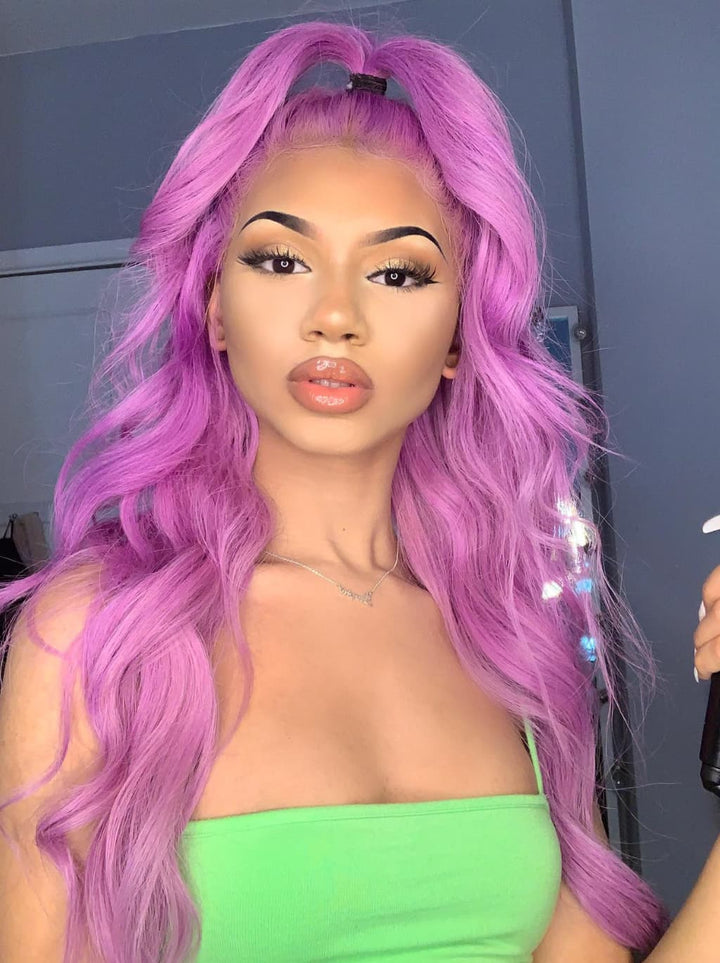 Dorsanee Vibrant Bubblegum Cotton Candy Fuchsia Pink 13x4 Lace Front Human Hair Wig