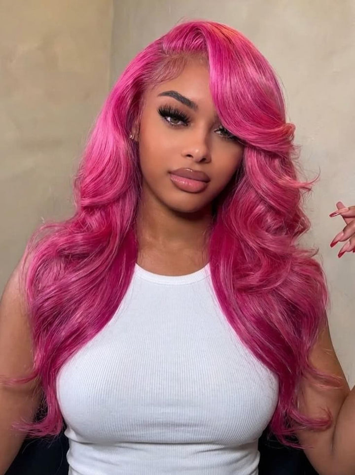 Dorsanee Vibrant Magenta Hot Pink 13x4 Lace Front Virgin Human Hair Wigs