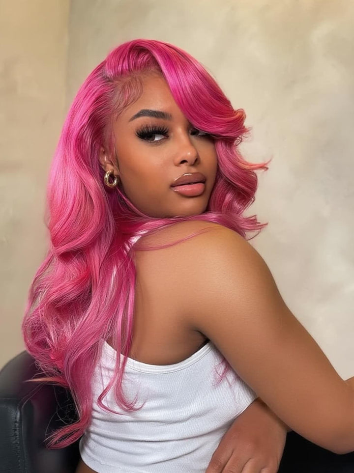 Dorsanee Vibrant Magenta Hot Pink 13x4 Lace Front Virgin Human Hair Wigs