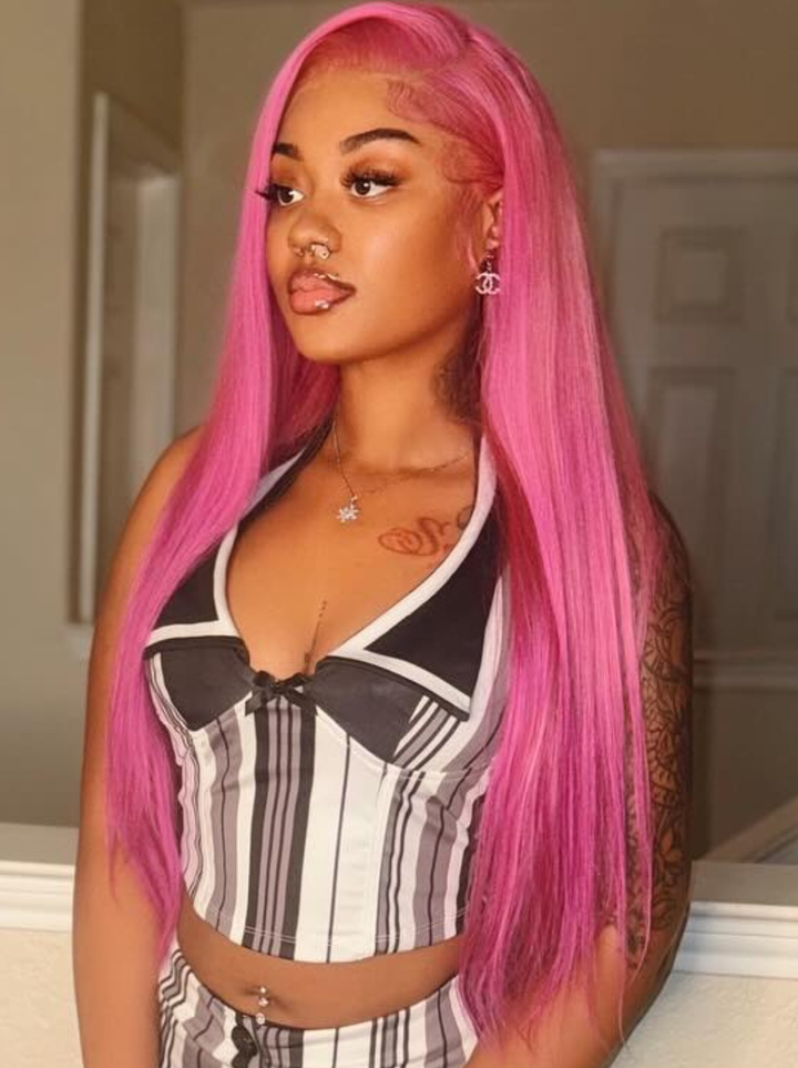 Dorsanee Vibrant Magenta Purple Pink 13x4 Lace Front Human Hair Wigs