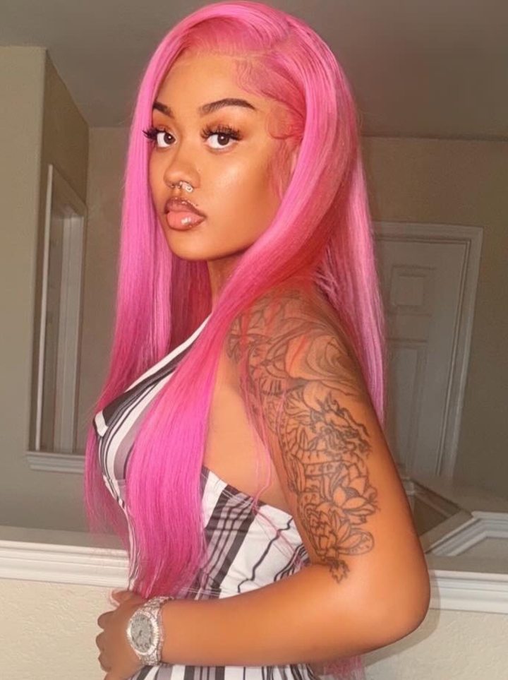 Dorsanee Vibrant Magenta Purple Pink 13x4 Lace Front Human Hair Wigs