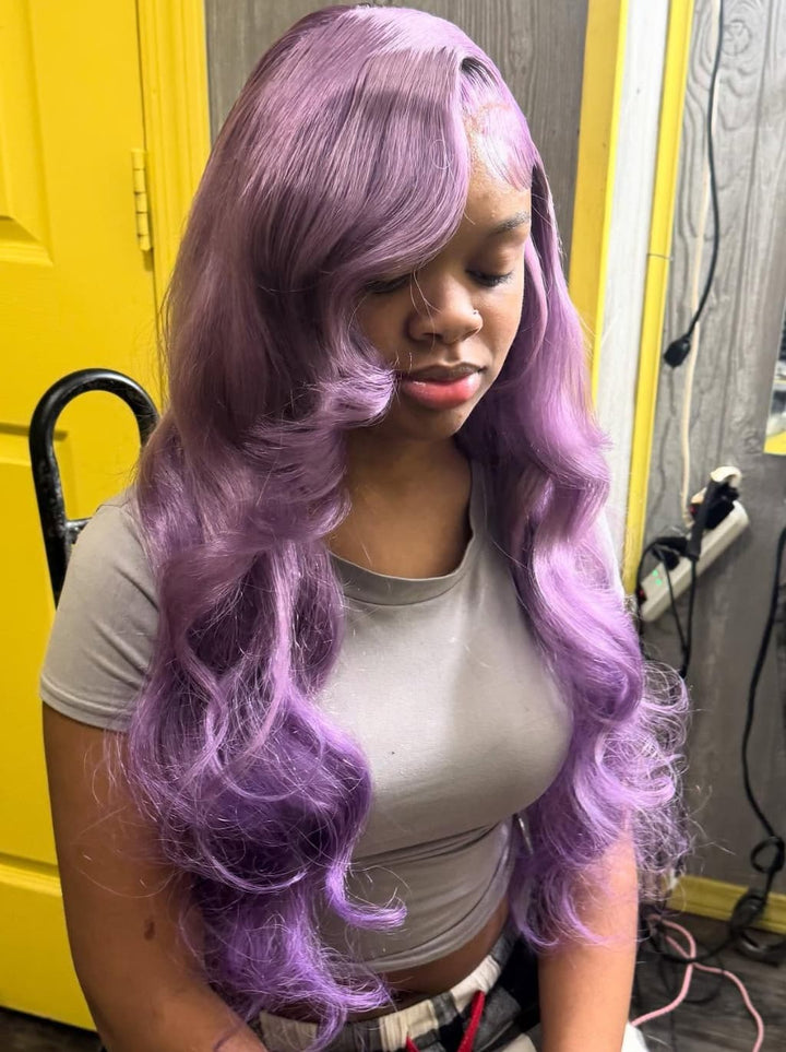Dorsanee Violet Lavender Purple 13X4 Lace Front Human Hair Wigs 200 Density