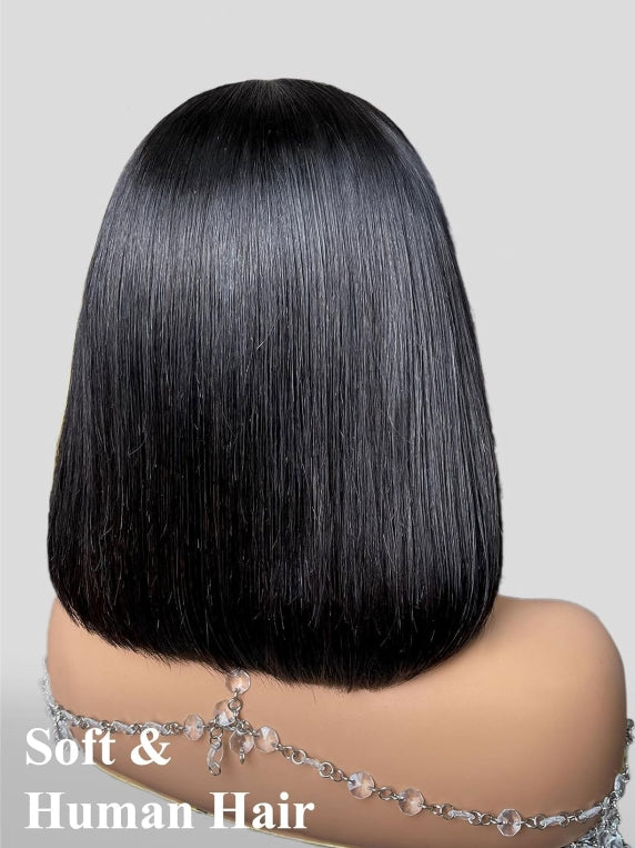 Dorsanee Pre Plucked 6x4 Glueless Lace Closure Short Bob Straight Human Hair Wig