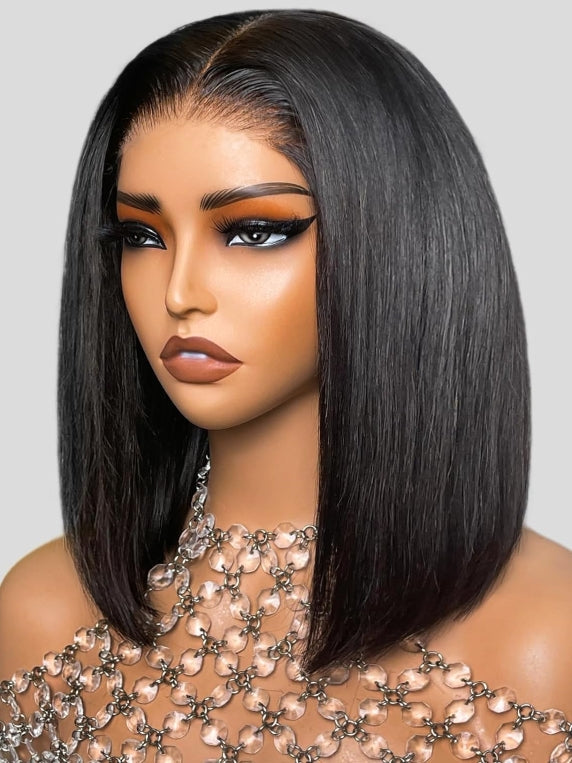 Dorsanee Pre Plucked 6x4 Glueless Lace Closure Short Bob Straight Human Hair Wig