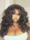 Dorsanee Voluminous Bouncy Loose Wave With Bangs 13x4 Lace Front Human Hair Wig 300 Density