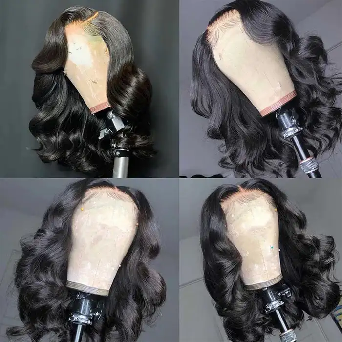 Dorsanee hair body wave 4×4 lace closure short bob wigs
