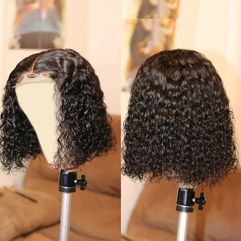Dorsanee Hair Short Jerry Curly Bob Wig 13x4/4x4 Lace Frontal 180% Density Brazilian Human Hair Wig For Black Women