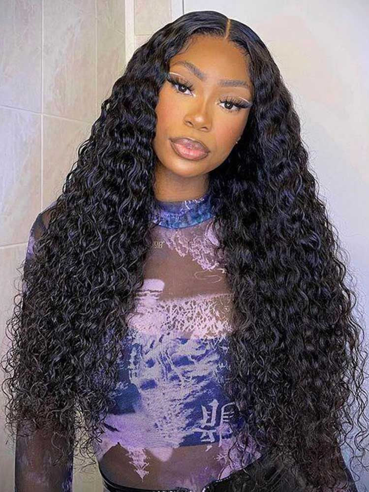 30 Inch = $189 | 13x4 Water Wave HD Lace Frontal Human Hair Wig Natural Color - Dorsanee Hair