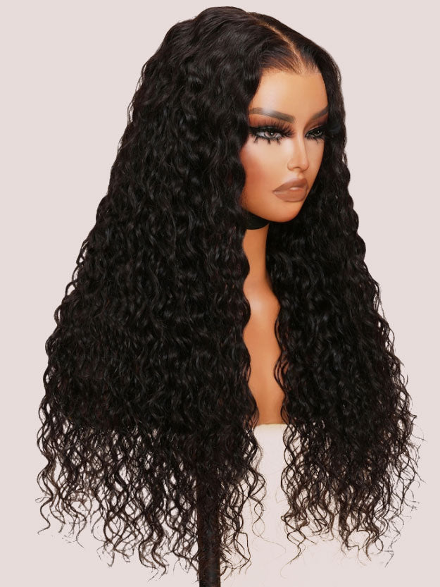 30 Inch = $199 | 13x4 Water Wave HD Lace Frontal Human Hair Wig Natural Color