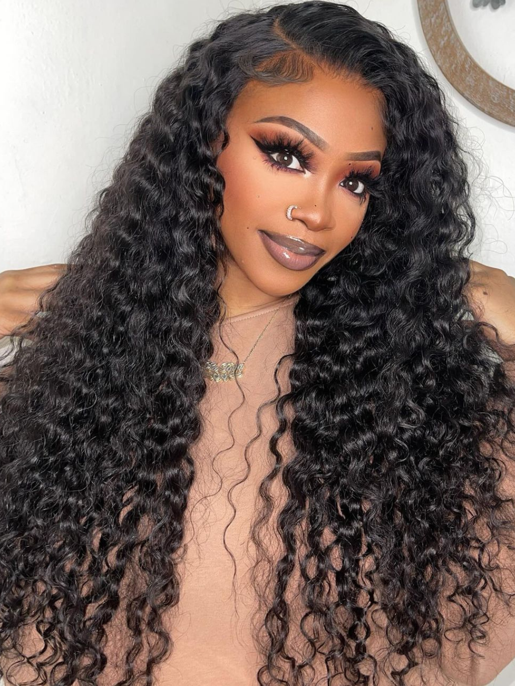 Dorsanee 28 Inch = $199 | 13x4 Glueless Water Wave HD Lace Frontal Human Hair Wigs Natural Color