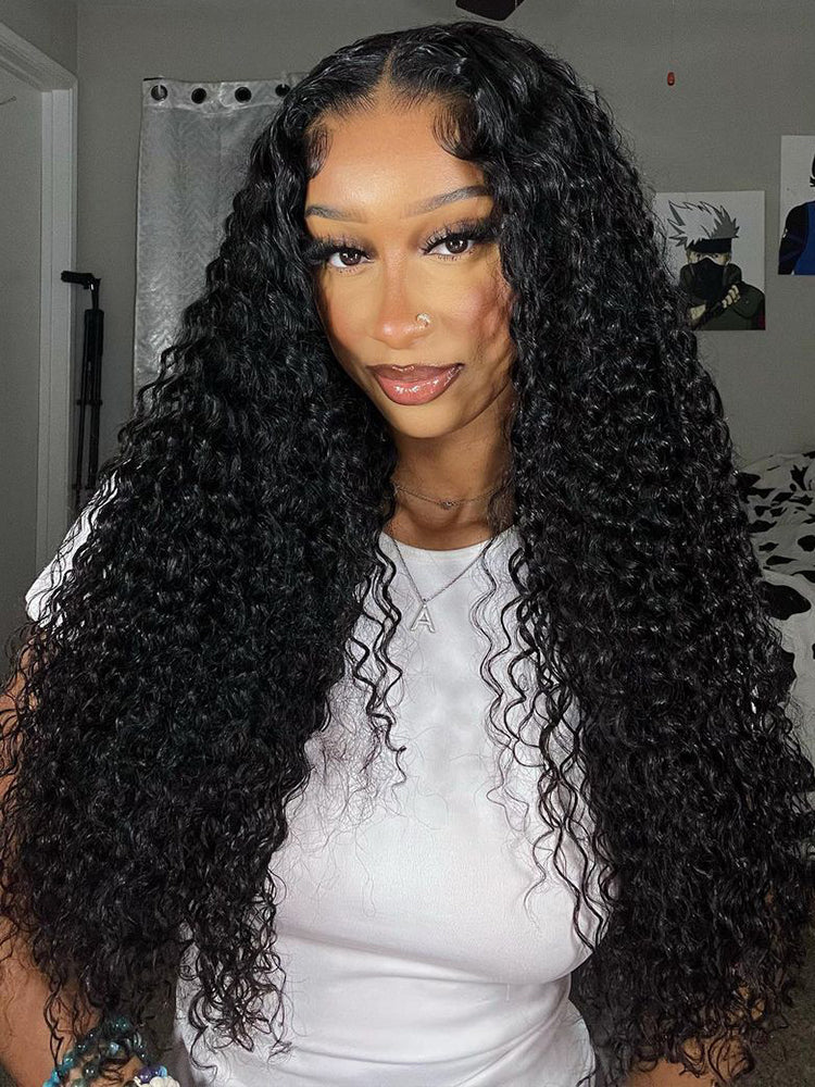 Wear Go Glueless Human Hair Wig Curly Wave 6*4 Lace Closure Wigs Pre Cut HD Lace Wig