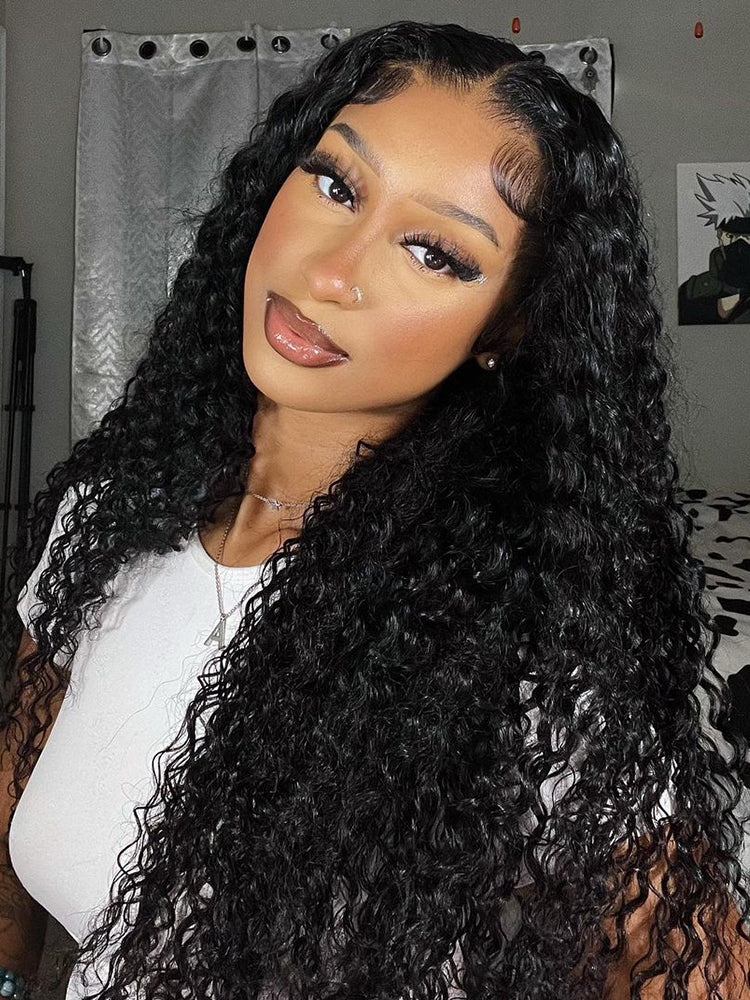 Wear Go Glueless Human Hair Wig Curly Wave 6*4 Lace Closure Wigs Pre Cut HD Lace Wigs