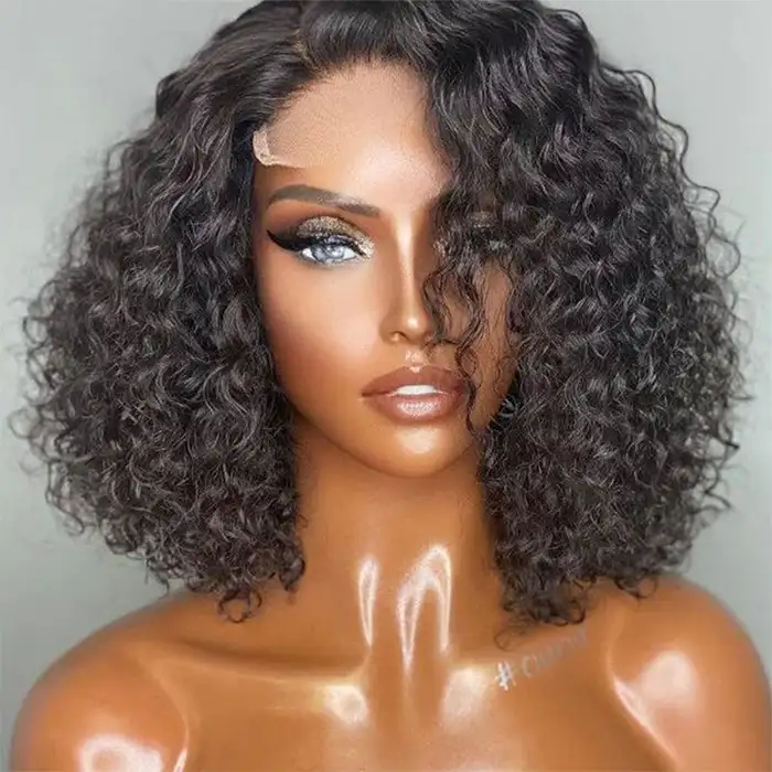 Dorsanee Hair Short Jerry Curly Bob Wig 13x4/4x4 Lace Frontal 180% Density Brazilian Human Hair Wig For Black Women