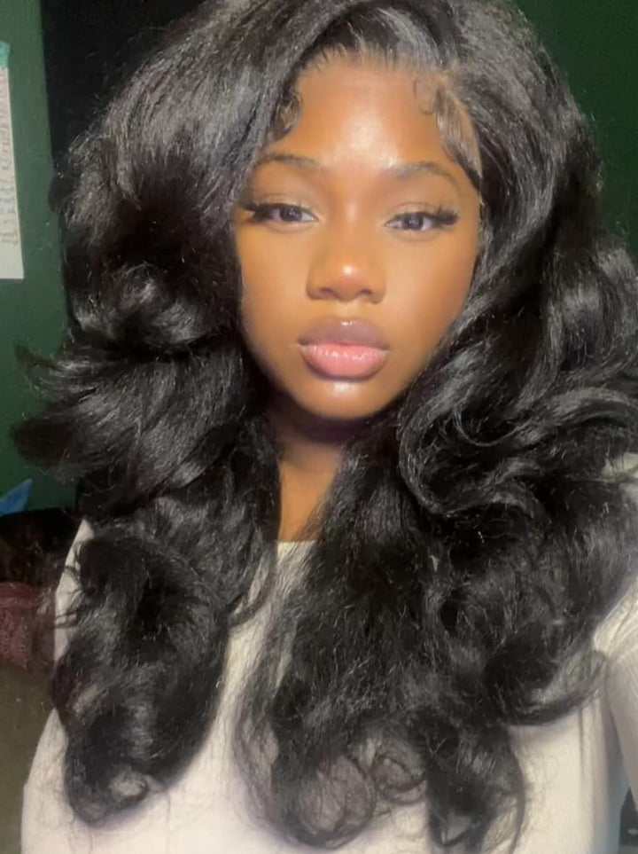 Dorsanee Yaki Natural Loose Wave 13x4 Lace Front Human Hair Wig 300 Density