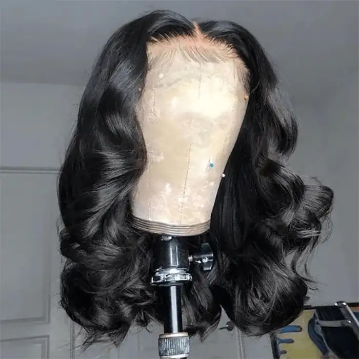 Dorsanee hair body wave 4×4 lace closure short bob wigs