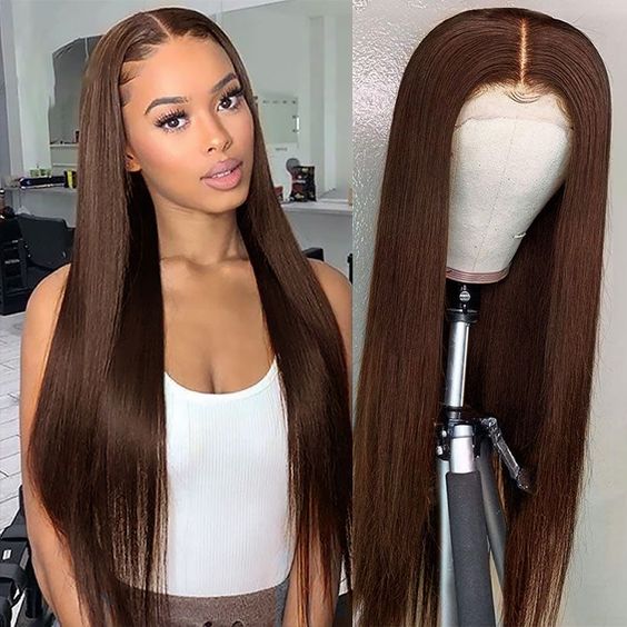 Two Wigs = $349 | 24" Natural Black 13x4 Lace Front Straight Wig + 24" Brown 13x4 Lace Front Straight Wig