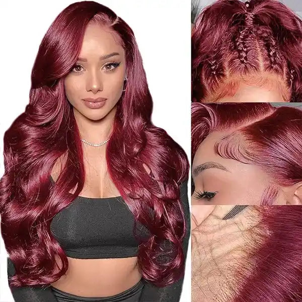 Dorsanee hair body wave 99J 13x4 5x5 HD lace front wigs