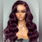 Dorsanee Hair Dark Purple Pure Colored Body Wave 13x4 Lace Frontal Wig Human Hair Wigs