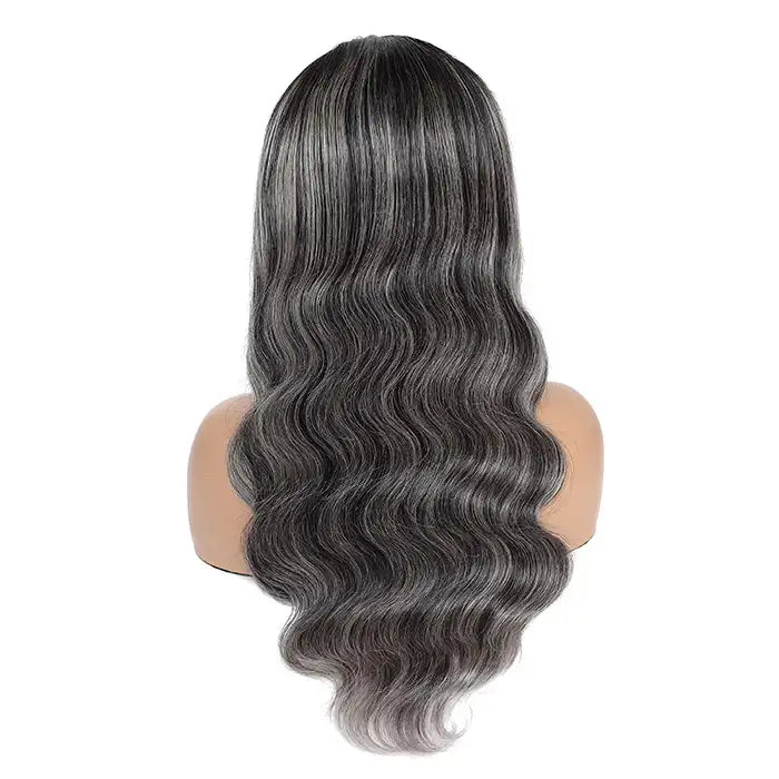 Dorsanee Hair Highlight Grey Body Wave Wig 13x4 HD Lace Frontal Human Hair Wig