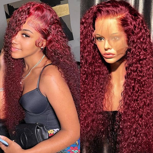 Two Wigs = $345 | 22"  #4 Brown 360 Lace Body Wave Wig + 22" #99J Burgundy 360 Lace Jerry Curly Wig