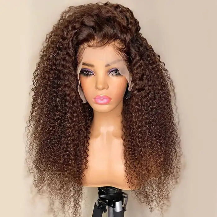 Dorsanee hair jery curly brown 13x4/5x5 HD lace front human hair wigs