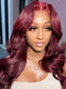 Body Wave Wig Burgundy Lace Front Wig 13x4 HD Lace Frontal Wig Colored Wigs