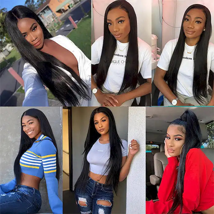 Dorsanee Hair Straight Hair Wig 4x4 Lace Closure Natural Black Hair Wigs With Baby Hair Human Hair Wig for black woman