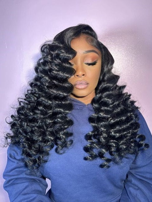 Dorsanee Best Loose Wave 13x6 Lace Front Human Hair Wigs Big Heatless Curls Hairstyle Human Hair Wig