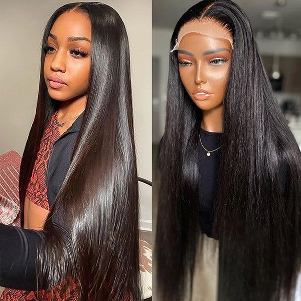 Two Wigs = $349 | 24" Natural Black 13x4 Lace Front Straight Wig + 24" Brown 13x4 Lace Front Straight Wig