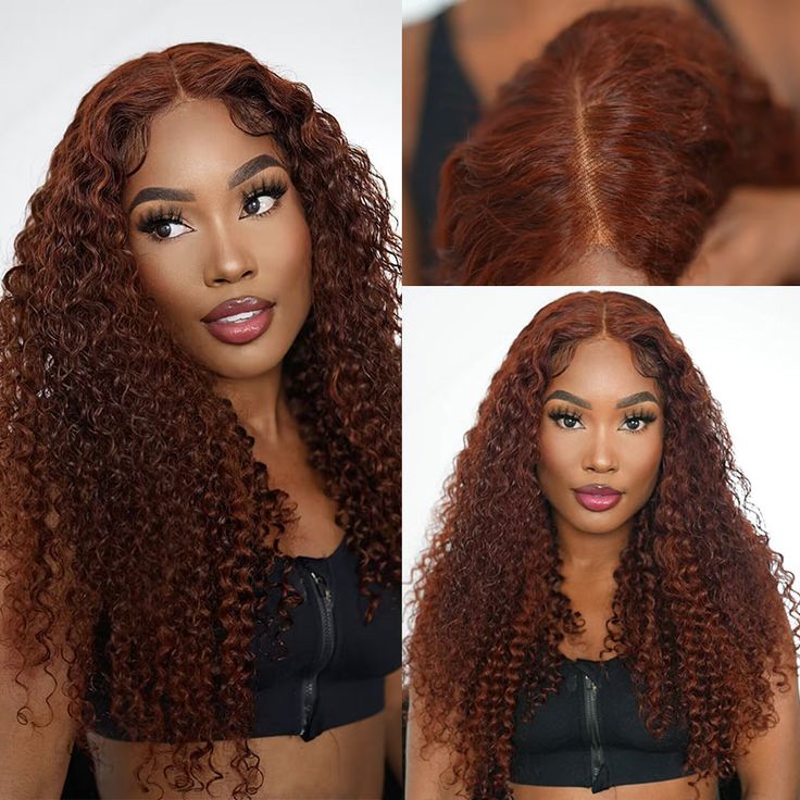 Two Wigs = $279 | 24" Reddish Brown Jerry Curly 13x4 Lace Front Wig + 16" #27 Body Wave 13x4 Lace Front Wig