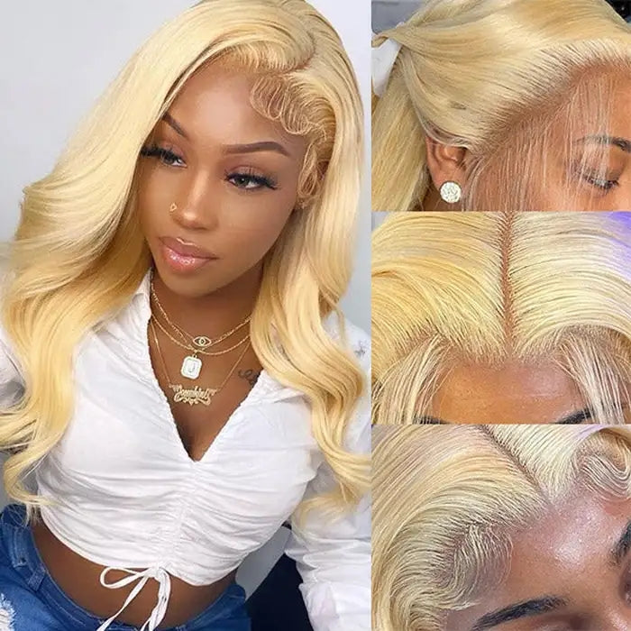 Dorsanee Hair Honey Blonde Body Wave 613 Hair Color 13x4 HD Lace Front Human Hair Wig