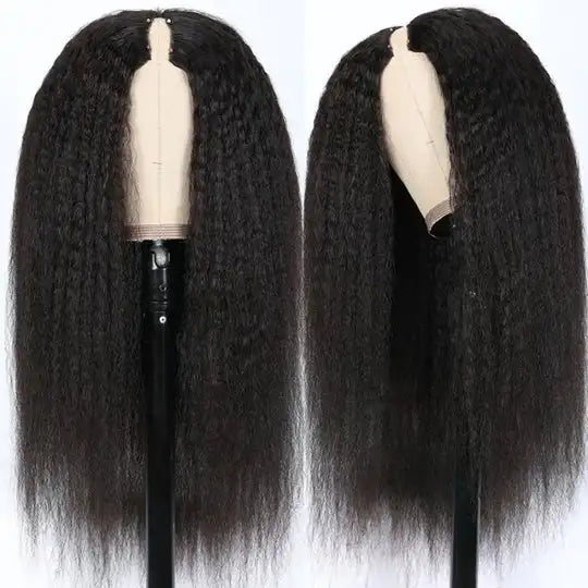 Dorsanee hair kinky stright V part natural human hair wig
