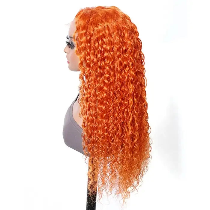 Dorsanee Hair Ginger Colored Water Wave 13x4 HD Human Hair Lace Wig Black Girl