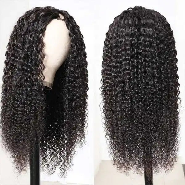 Dorsanee hair jerry curly V part natural human hair wig
