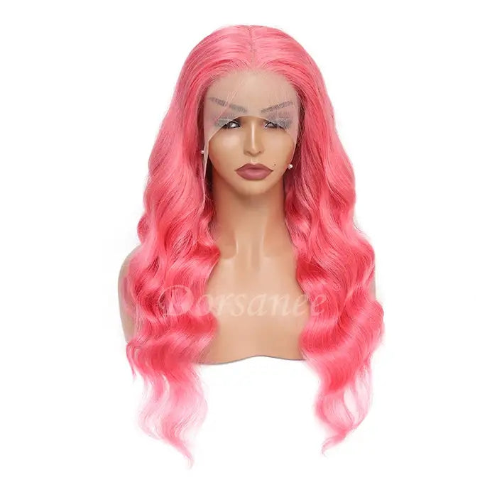 Dorsanee Hair Pink 13x4 Lace Front Wig Body Wave Brazilian Human Hair Wig