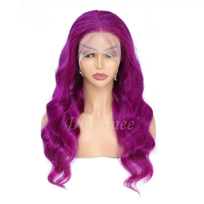 Dorsanee Hair Purple 13x4 Front Lace Wig Body Wavy Lace Front Brazilian Human Hair Wig