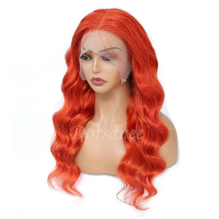 Dorsanee hair body wave 5x5/13X4 ginger orange lace front human hair wigs