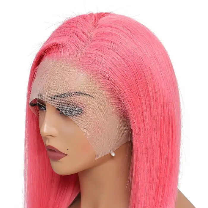 Dorsanee Hair Pink 13x4 Front Lace Wig Straight Brazilian 200% Density Human Hair Wig