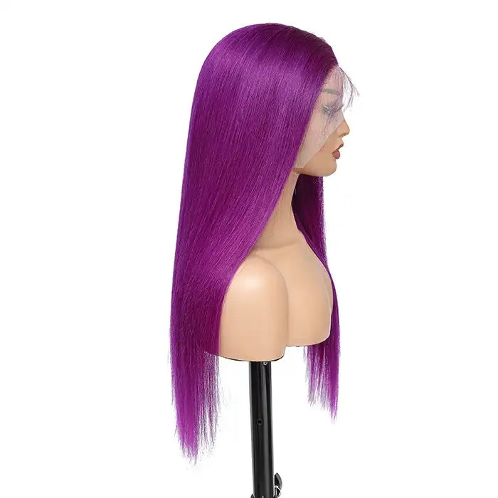 Dorsanee Hair Purple 13x4 Front Lace Wig Straight Brazilian Human Hair Wig For Women