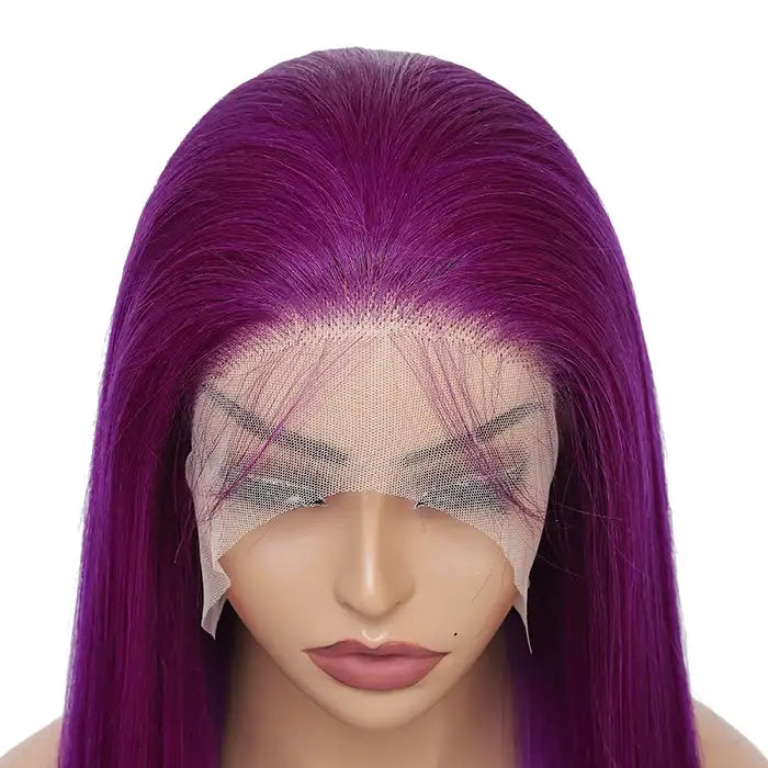 Dorsanee Hair Purple 13x4 Front Lace Wig Straight Brazilian Human Hair Wig For Women