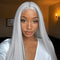Dorsanee Hair Grey Colored 13x4 HD Lace Front Human Hair Wig Straight Brazilian Remy Hair