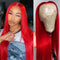 Dorsanee Hair Red 13x4 Lace Front Brazilian Straight Pre Plucked HD Transparent Lace Frontal Human Hair Wig