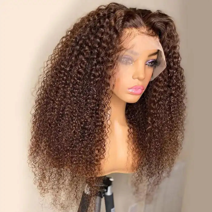 Dorsanee hair jery curly brown 13x4/5x5 HD lace front human hair wigs