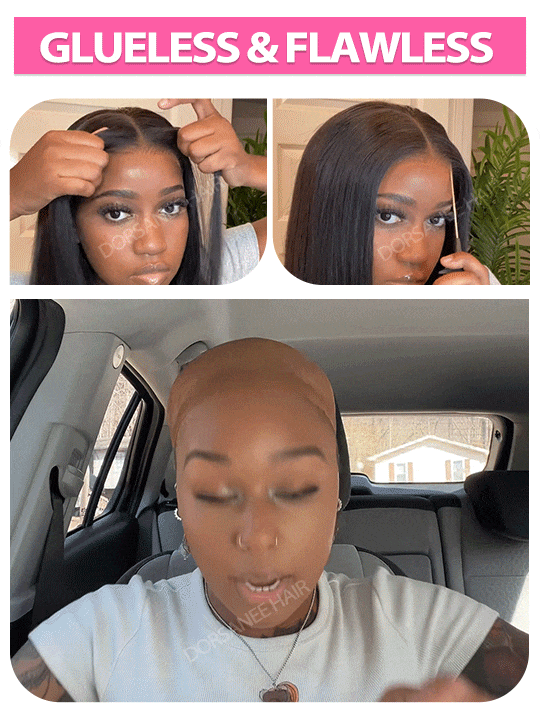 Reddish Brown #33 Color 6x4 Pre Cut HD Lace Closure Wigs Glueless Wear & Go Wig