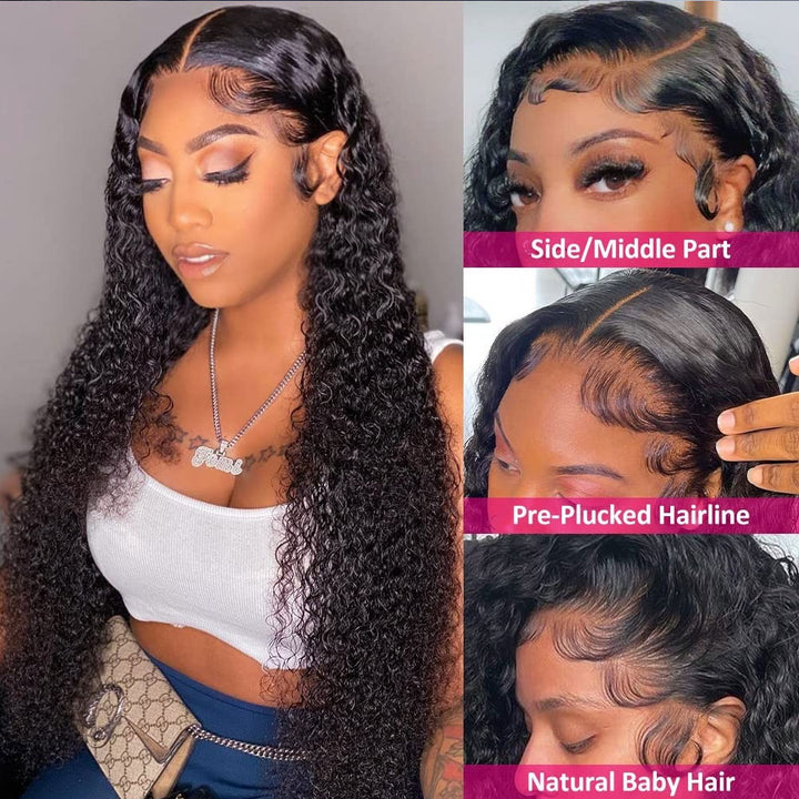 Dorsanee Hair  13x4 HD Lace Frontal Curly Wigs Pre Plucked Brazilian Curly Human Hair Wigs With Baby Hair